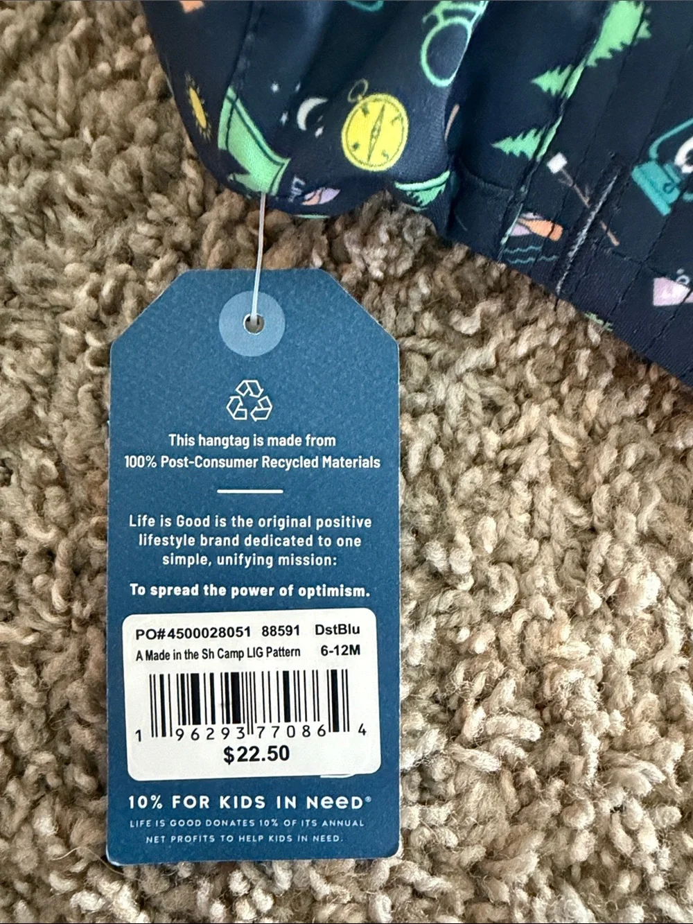 Life Is Good Navy Bucket Hats with Orange Bear & Green Tree Prints - Kids